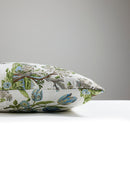 Scalamandré Avignon Brocade Decorative Throw Pillow, Porcelain on White - BlueJay Avenue