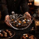 Vagabond House Skeleton Halloween Candy Bowl – Glass & Pewter