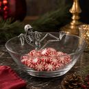 Vagabond House Skeleton Halloween Candy Bowl – Glass & Pewter