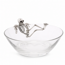 Vagabond House Skeleton Halloween Candy Bowl – Glass & Pewter