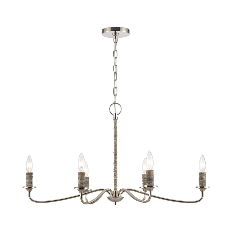 Abaca 32" 6 - Light Chandelier - BlueJay Avenue