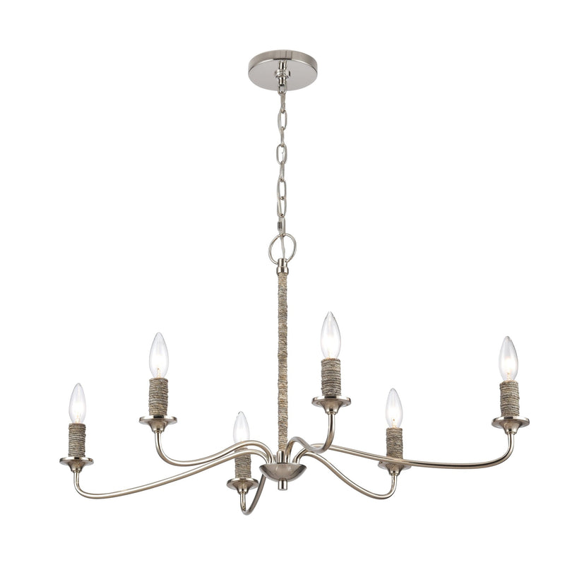 Abaca 32" 6 - Light Chandelier - BlueJay Avenue