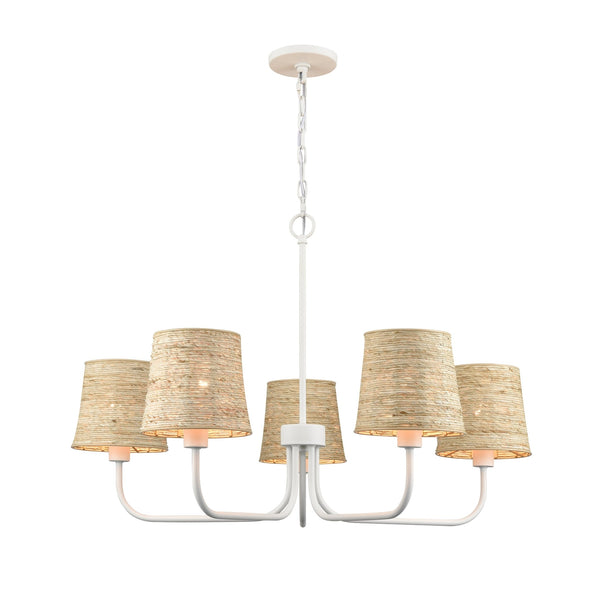 Abaca 34'' White Chandelier Light - BlueJay Avenue