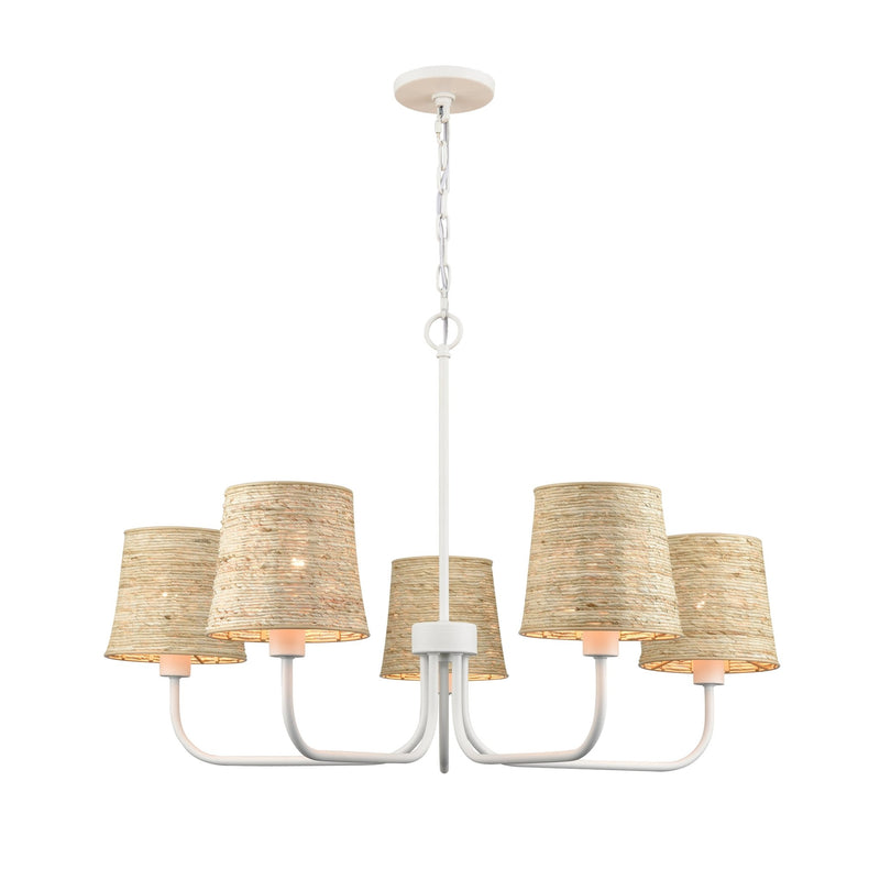Abaca 34'' White Chandelier Light - BlueJay Avenue