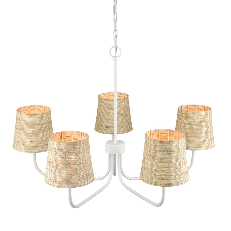 Abaca 34'' White Chandelier Light - BlueJay Avenue
