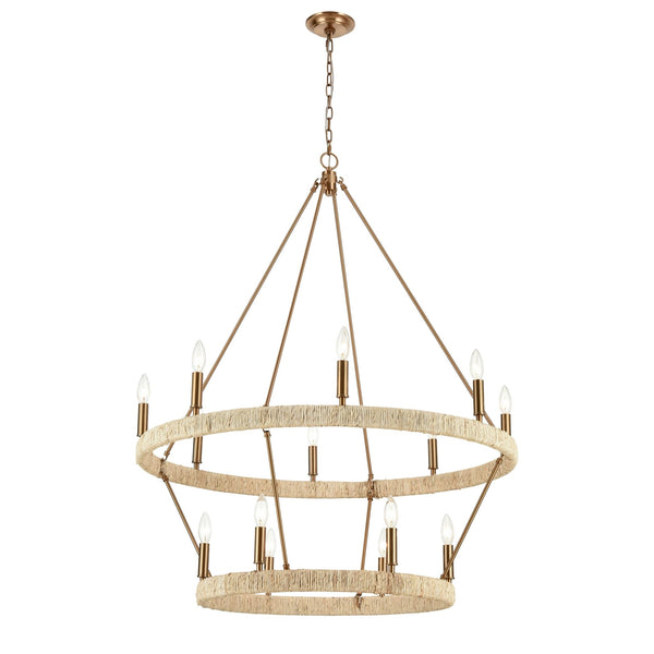 Abaca 36" 14 - Light Chandelier - BlueJay Avenue