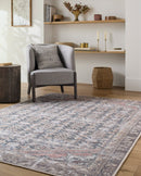 Abbey Traditional Black Washable Area Rug - BlueJay Avenue