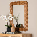 Acantha Walnut Brown Scallop Wall Mirror - BlueJay Avenue