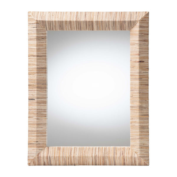 Adino Bohemian Grasscloth Woven Natural Wall Mirror - BlueJay Avenue