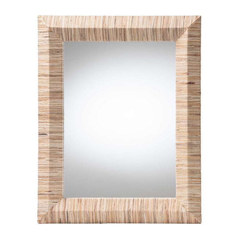 Adino Bohemian Grasscloth Woven Natural Wall Mirror - BlueJay Avenue