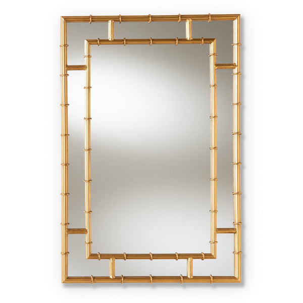 Adra Gold Finished Bamboo Wall Mirror - BlueJay Avenue