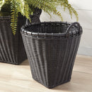 Alvero Black Woven Rattan Storage Baskets with Handles, Set of 2 - BlueJay Avenue
