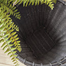 Alvero Black Woven Rattan Storage Baskets with Handles, Set of 2 - BlueJay Avenue