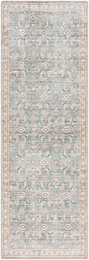 Alvin Blue Traditional Washable Area Rug - BlueJay Avenue