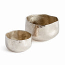 Amelia Silver Metal Cachepot Indoor Planters, Set of 2 - BlueJay Avenue