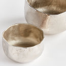 Amelia Silver Metal Cachepot Indoor Planters, Set of 2 - BlueJay Avenue