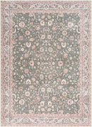 Amelie Green Traditional Washable Rug - BlueJay Avenue