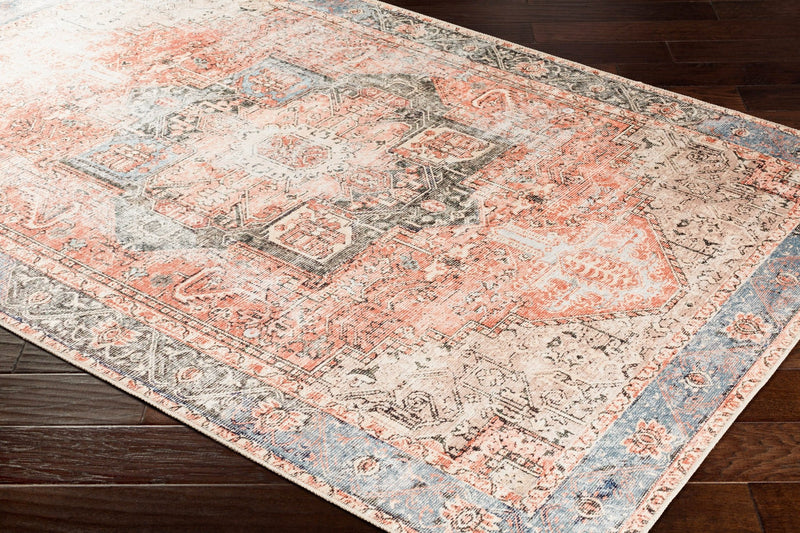 Amelie Rust Traditional Washable Rug - BlueJay Avenue
