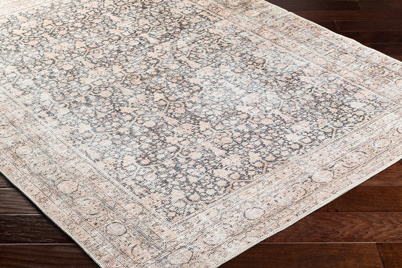 Amelie Traditional Black Washable Rug - BlueJay Avenue