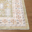 Amir Sage Green Traditional Washable Area Rug - BlueJay Avenue