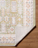 Amir Sage Green Traditional Washable Area Rug - BlueJay Avenue