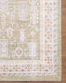 Amir Sage Green Traditional Washable Area Rug - BlueJay Avenue