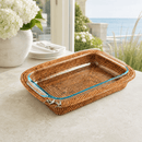 Anchor Hand Woven Rattan 3 Qt Rectangular Casserole Holder - BlueJay Avenue