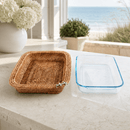 Anchor Hand Woven Rattan 3 Qt Rectangular Casserole Holder - BlueJay Avenue