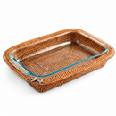 Anchor Hand Woven Rattan 3 Qt Rectangular Casserole Holder - BlueJay Avenue