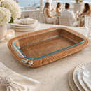 Anchor Hand Woven Rattan 3 Qt Rectangular Casserole Holder - BlueJay Avenue