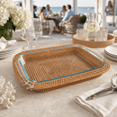 Anchor Hand Woven Rattan 3 Qt Rectangular Casserole Holder - BlueJay Avenue