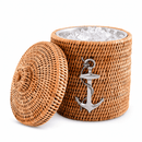 Anchor Hand Woven Rattan Lidded Ice Bucket - BlueJay Avenue