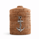 Anchor Hand Woven Rattan Lidded Ice Bucket - BlueJay Avenue