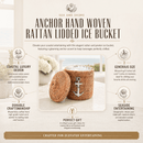 Anchor Hand Woven Rattan Lidded Ice Bucket - BlueJay Avenue