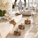 Anchor Hand Woven Rattan Napkin Rings – Set of 4 - BlueJay Avenue