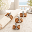 Anchor Hand Woven Rattan Napkin Rings – Set of 4 - BlueJay Avenue