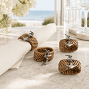 Anchor Hand Woven Rattan Napkin Rings – Set of 4 - BlueJay Avenue