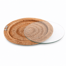 Anchor Hand Woven Round Rattan Serving Tray with Glass Insert - BlueJay Avenue