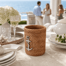 Anchor Hand Woven Wicker Rattan Utensils Holder - BlueJay Avenue