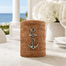 Anchor Hand Woven Wicker Rattan Utensils Holder - BlueJay Avenue