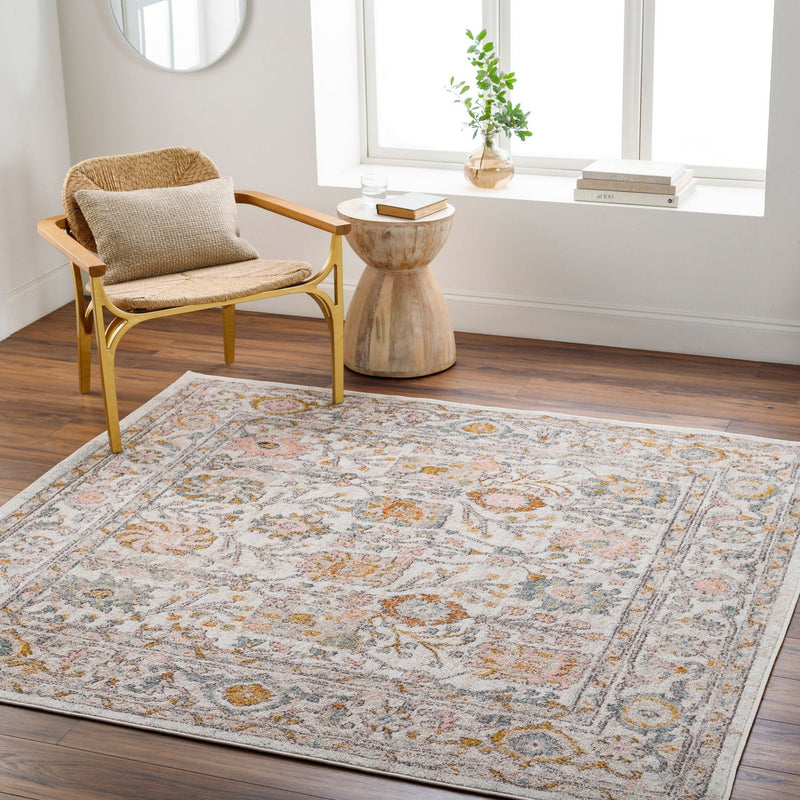 Ankara Dusty Pink Machine Woven Traditional Area Rug - BlueJay Avenue
