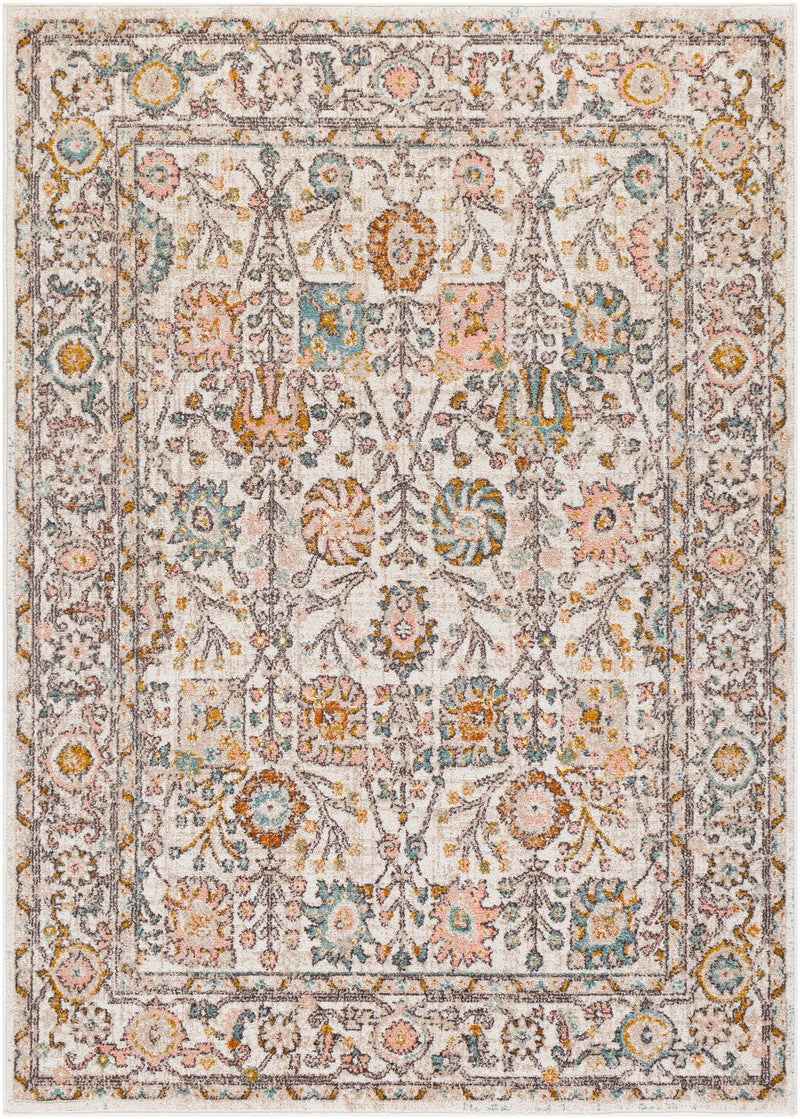 Ankara Dusty Pink Machine Woven Traditional Area Rug - BlueJay Avenue