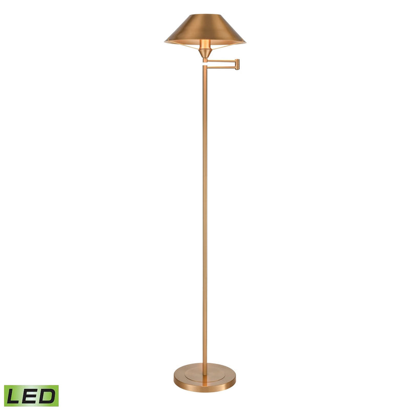 Arcadia Gold Floor Lamp in Aged Brass - BlueJay Avenue