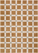 Aria Caramel Modern Checkered Area Rug - BlueJay Avenue