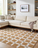Aria Caramel Modern Checkered Area Rug - BlueJay Avenue