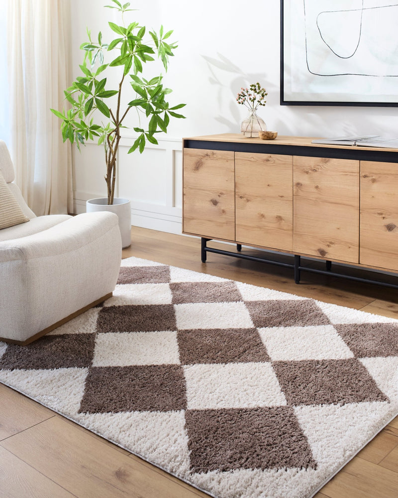 Arte Diamond Washable Shag Rug - BlueJay Avenue
