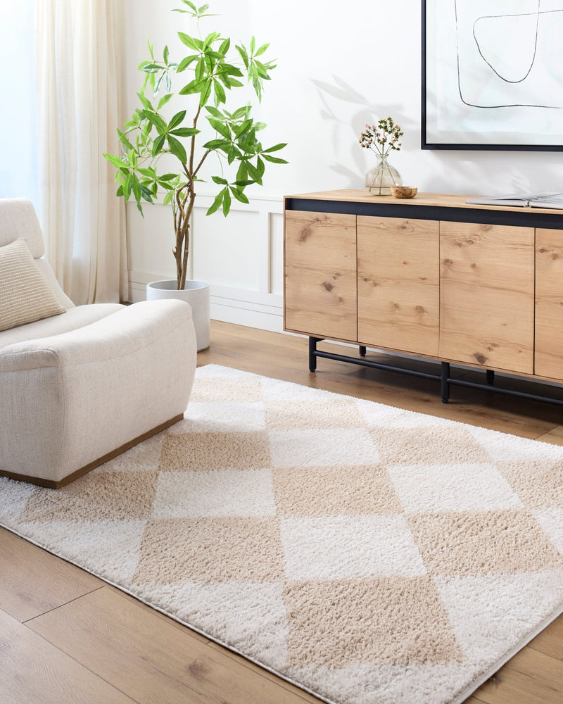 Arte Diamond Washable Shag Rug - BlueJay Avenue