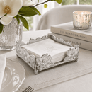 Arthur Court Magnolia Aluminum Luncheon Napkin Holder Box - BlueJay Avenue