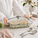 Arthur Court Magnolia Pyrex 3 Quart Casserole Dish with Lid - BlueJay Avenue