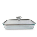 Arthur Court Magnolia Pyrex 3 Quart Casserole Dish with Lid - BlueJay Avenue